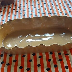 Bybee brown fluted casserole dish.  11 inch